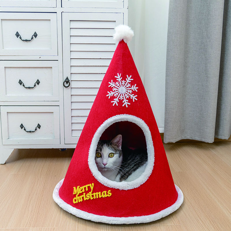 Wholesale Custom Christmas Festival Warm Comfortable Cat Bed