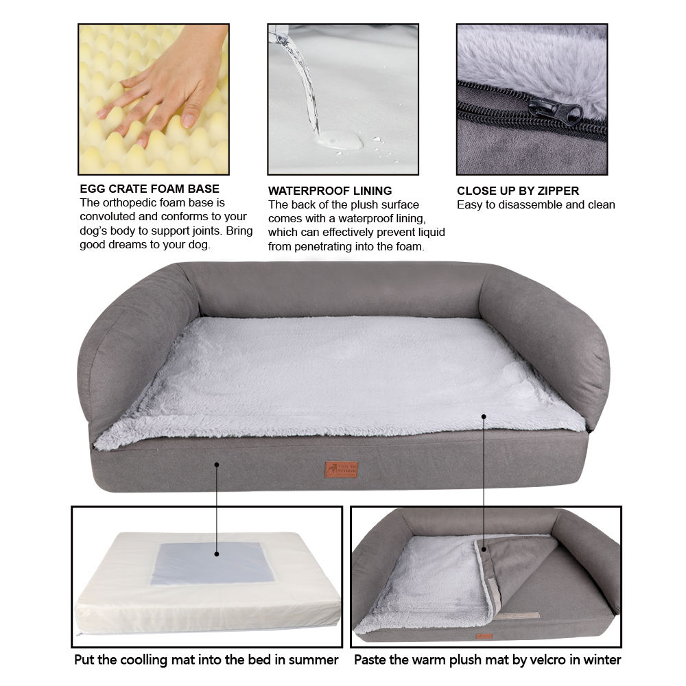 2 In 1 Removable Washable Cover Orthopedic Foam Dog Bed