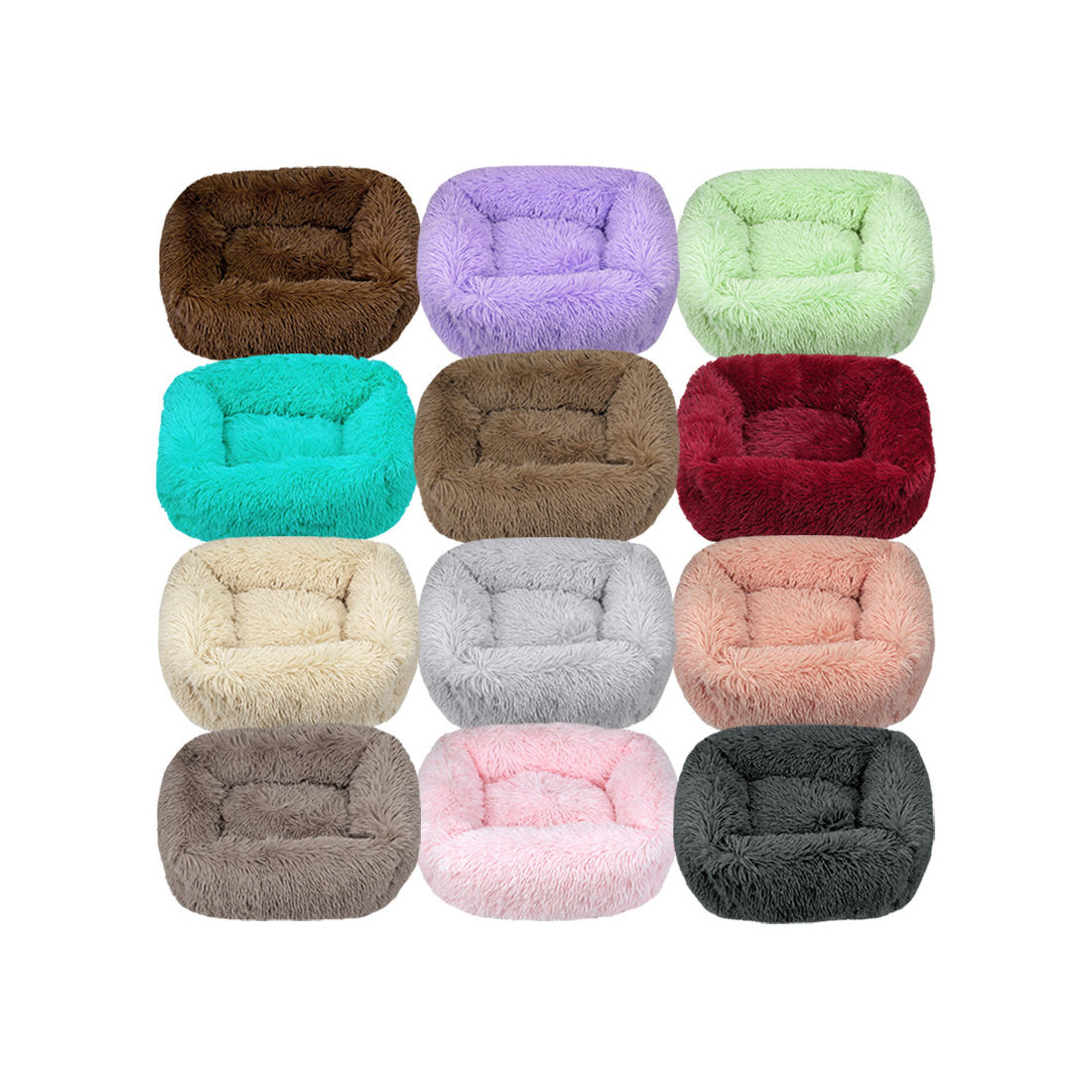 Luxury Warm Soft Comfortable Plush Pet Bed For Sleeping Calming Dog Bed