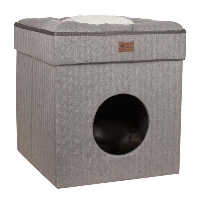 2 In 1 Cat Scratching Toys Foldable Cat House Warm Cat Bed