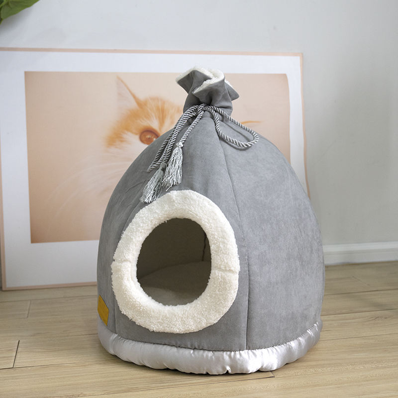 Manufacturer Custom Warm Cat Bed House With Ball Toys Pet Bed