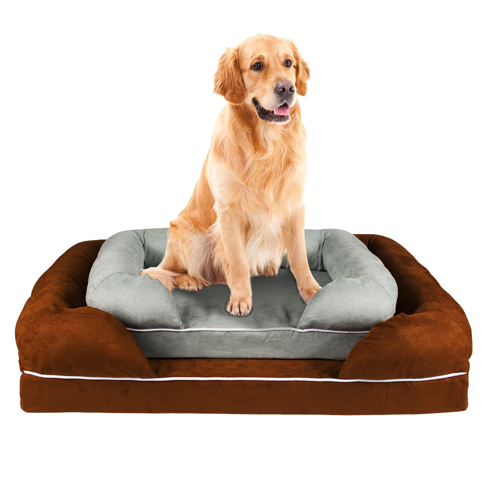 Wholesale Pet Bed Accessories Warm Soft And Comfortable Orthopedic Memory Foam Suede Fabric Pet Dog Bed