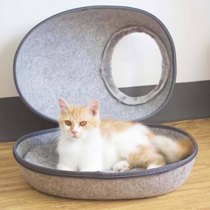 Wholesale Custom Pet Cat Cave Bed House Fashion Felt Pet Cave For Cats