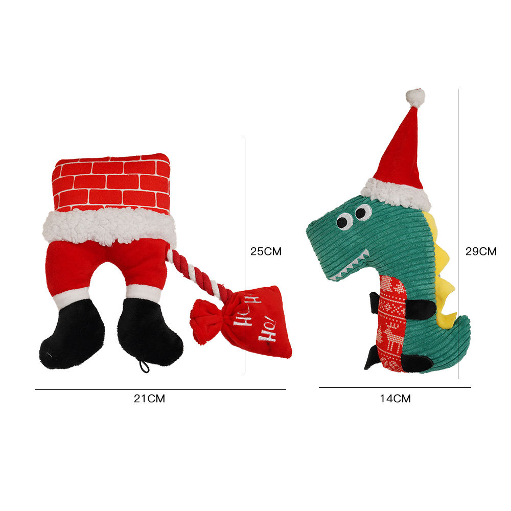 Manufacturers Wholesale Christmas Dinosaur Dog Plush Cotton Rope Bite Toys