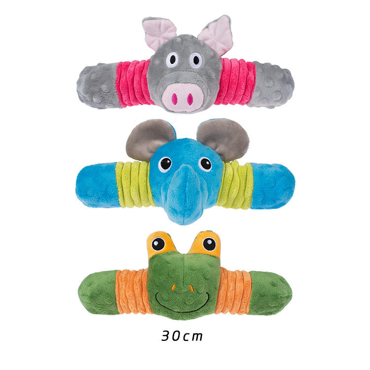 New Design Pig Frog Elephant Cute Animal Soft Comfortable Squeaky Pet Plush Toy