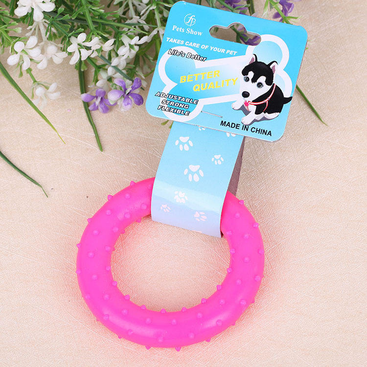 Rubber Dog Toy Thorn Bone Tooth Cleaning Rubber Ring Bite Resistant Molar Training