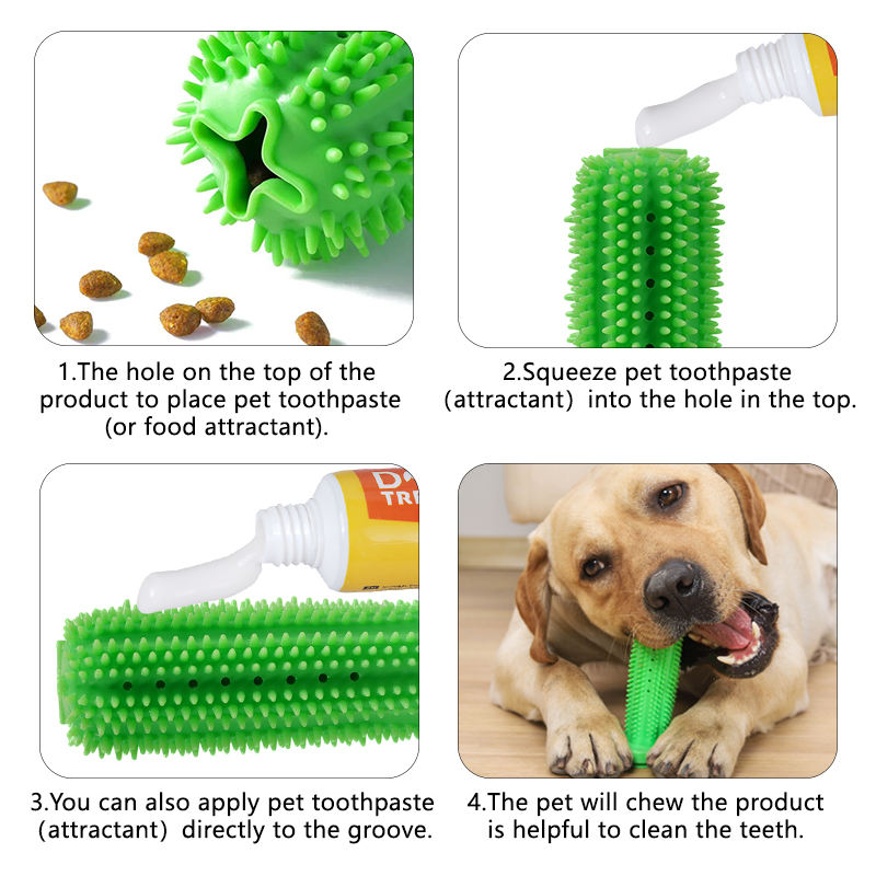 Custom New Design Eco-friendly Safe Dog Toothbrush Toys Durable Dog Toys