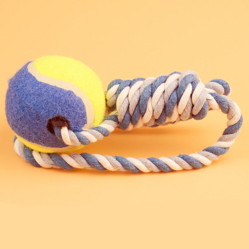 Manufacturer Wholesale Durable Dog Tennis Ball Toys Interactive Dog Chew Toys Cotton Rope Toys