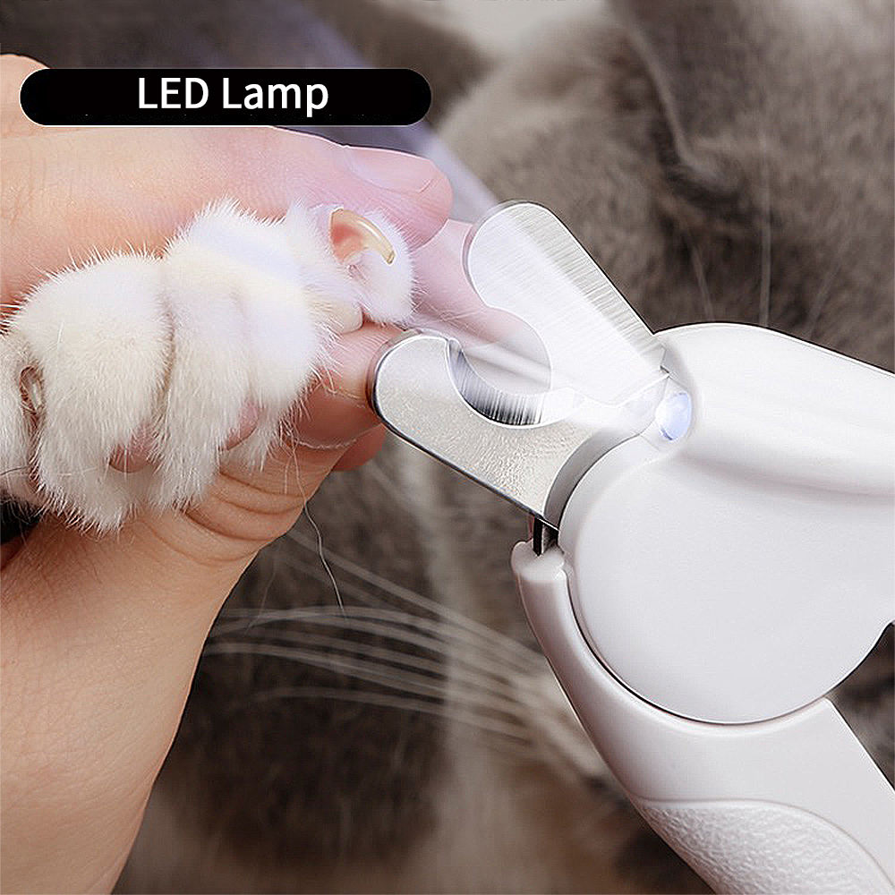 Led Light Pet Nail Clippers With Nail Grinder