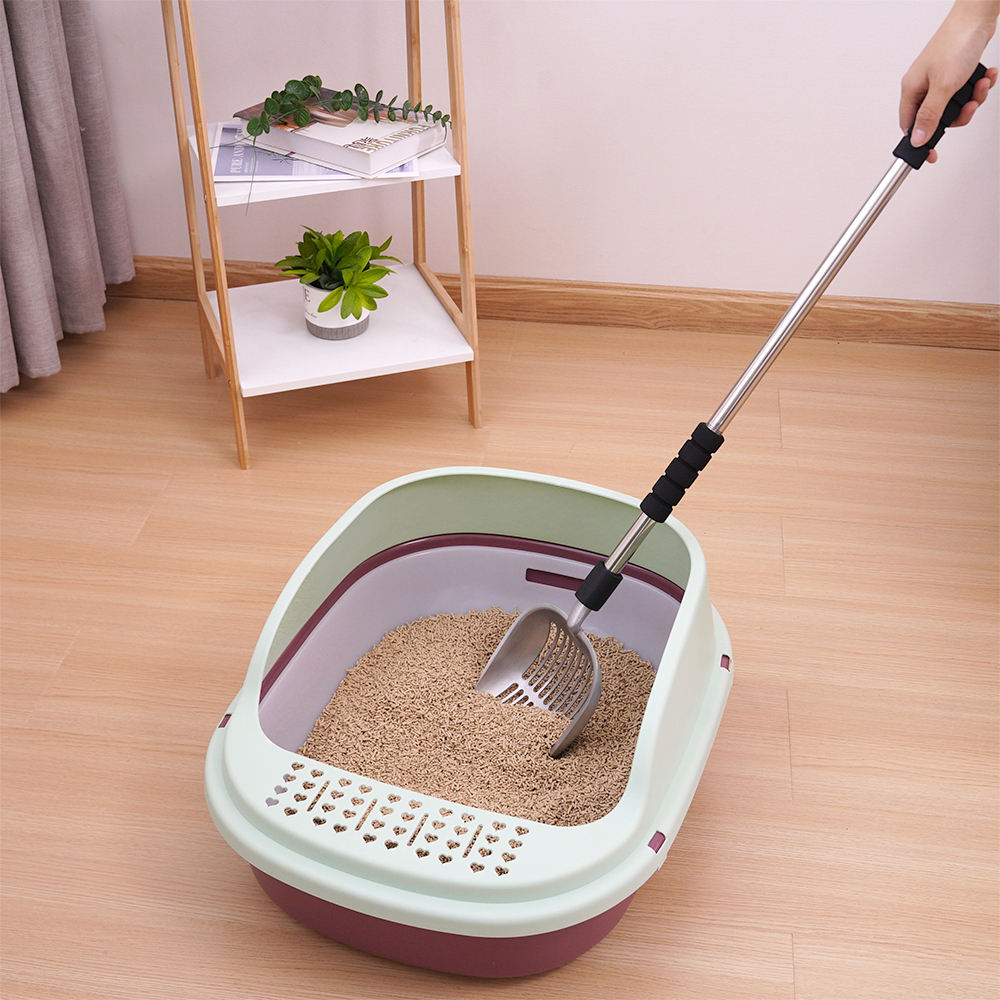 Foam Padded Grip Deep Shovel Long Handle Metal Cat Litter Scoop