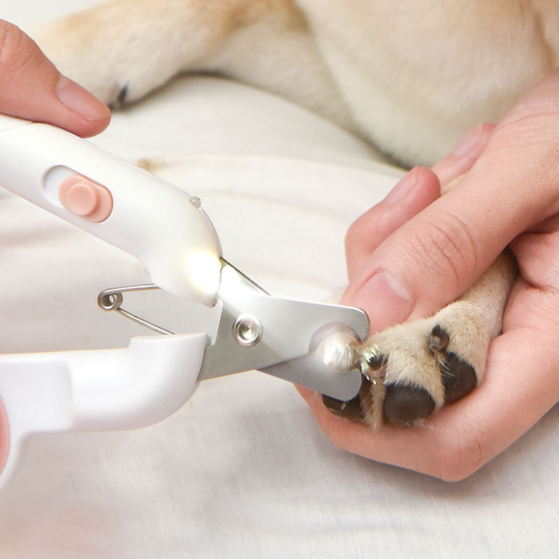 Led Light Tpe Stainless Steel Sharp Pet Nail Clippers For Dogs And Cats