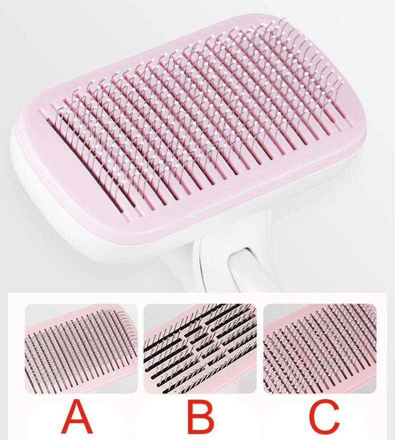 Wholesale Custom New Design Colorful One Botton Hair Removal Pet Grooming Tool Pet Comb