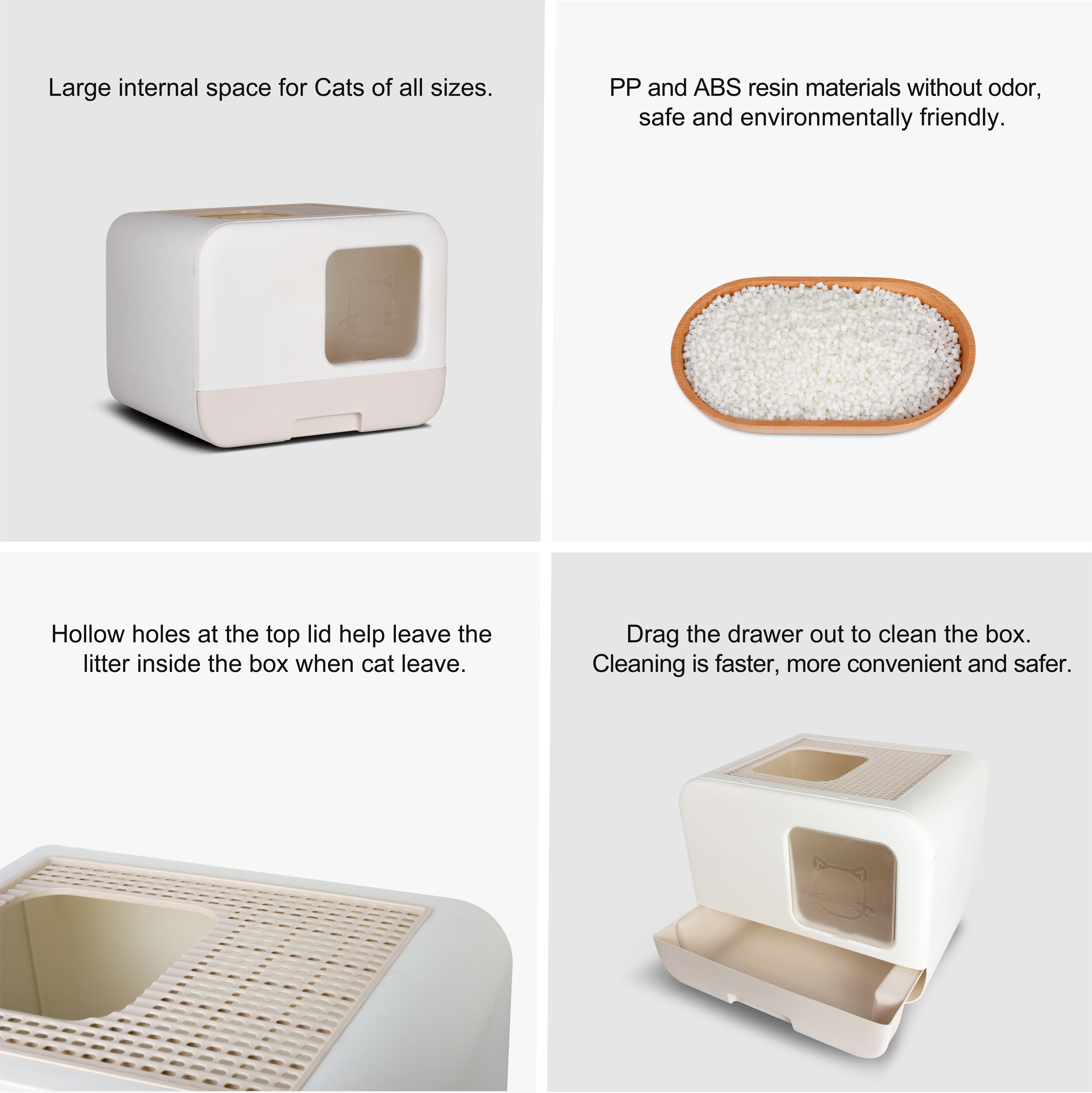 Wholesale Custom Cat Toliet Products Plastic Large Space Cat Litter Box Cat Toilet Sand Box