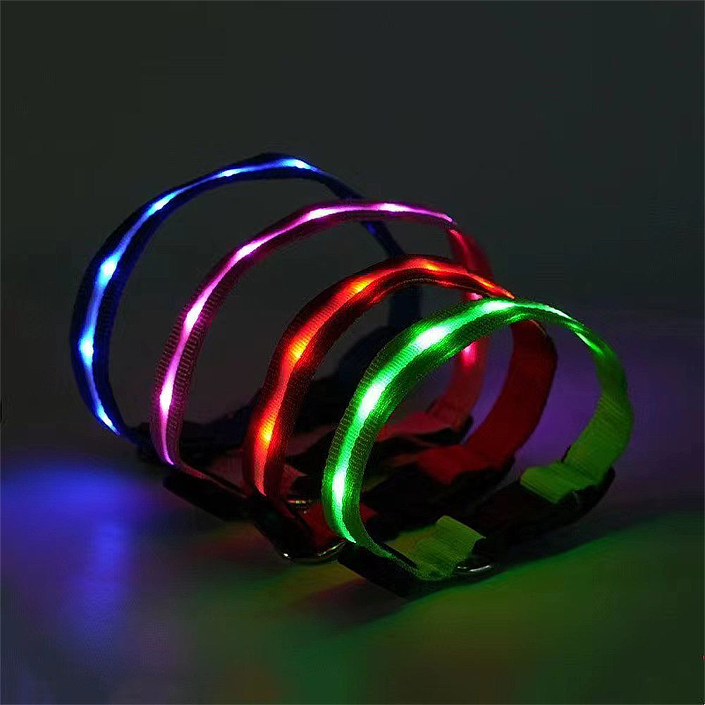 Solar Rechargeable Led Dog Collar And Leash Set