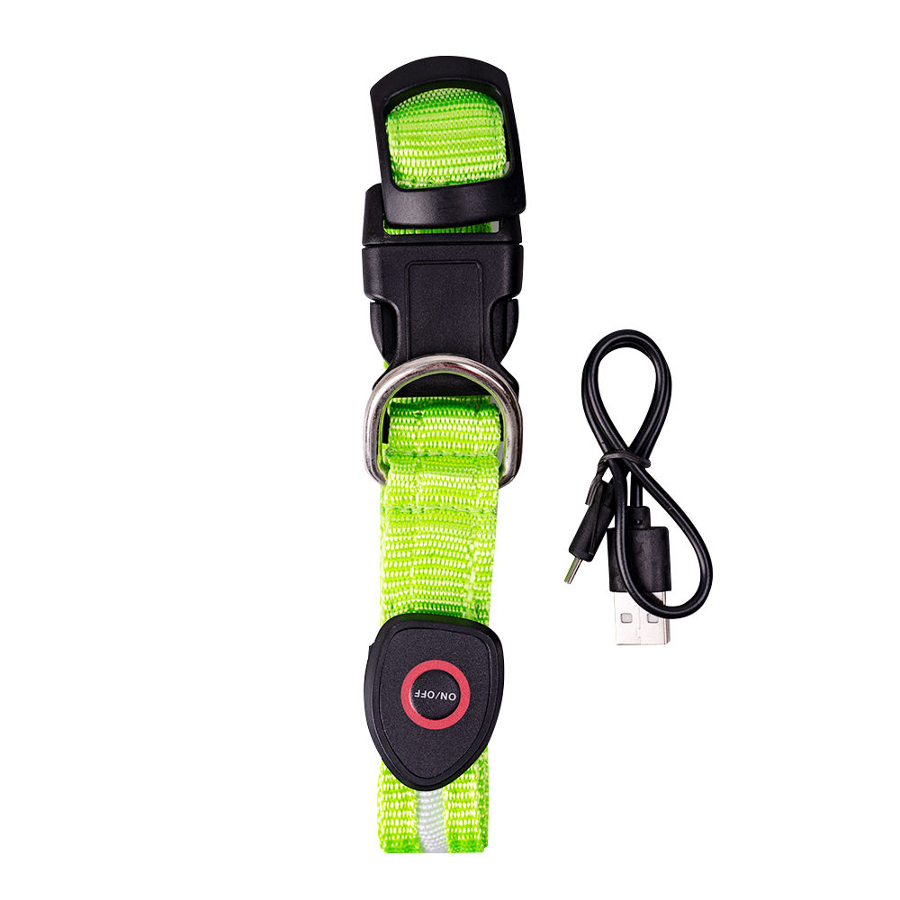 Solar Rechargeable Led Dog Collar And Leash Set