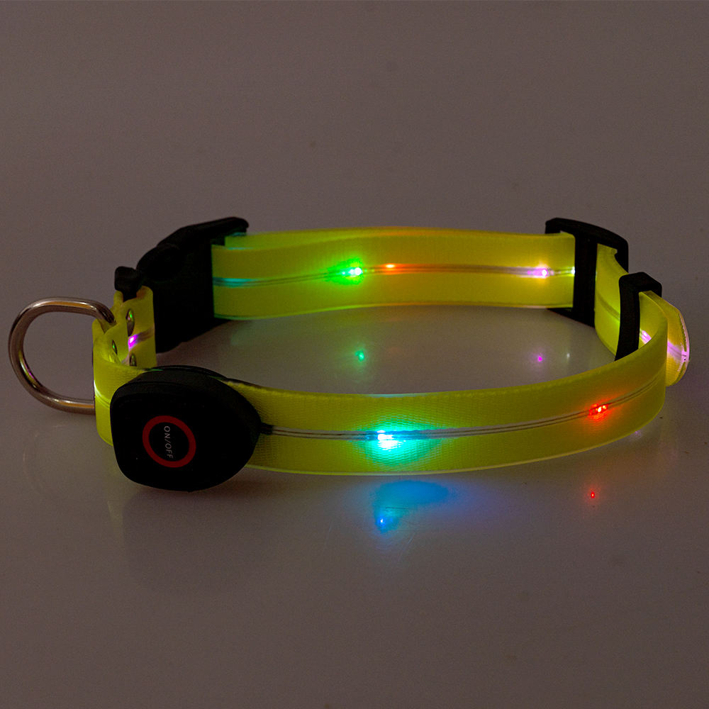 Solar Rechargeable Led Dog Collar And Leash Set