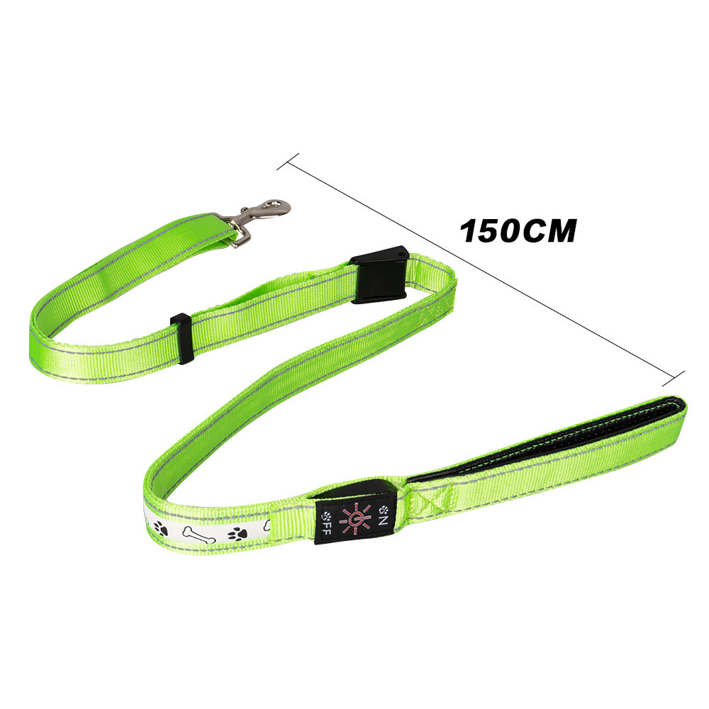 Pattern Printing Usb Rechargeable Led Dog Collar And Leashes Set