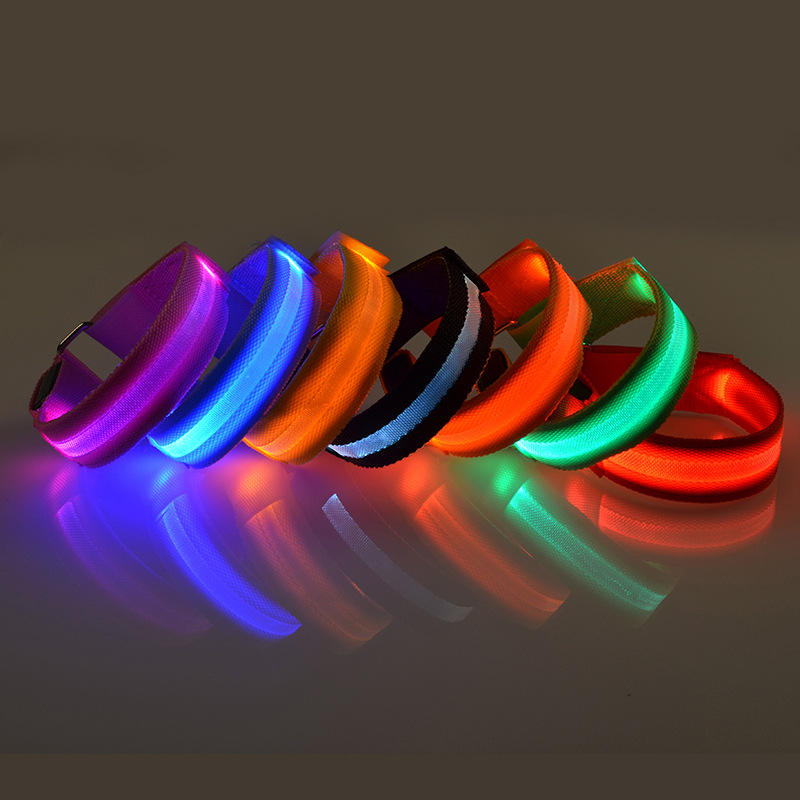 Manufacturer Custom New Design Adjustable Nylon Reflective Light Led Dog Collar