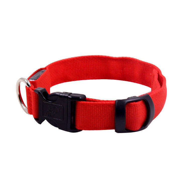 Manufacturer Custom New Design Adjustable Nylon Reflective Light Led Dog Collar