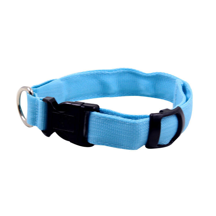 Manufacturer Custom New Design Adjustable Nylon Reflective Light Led Dog Collar