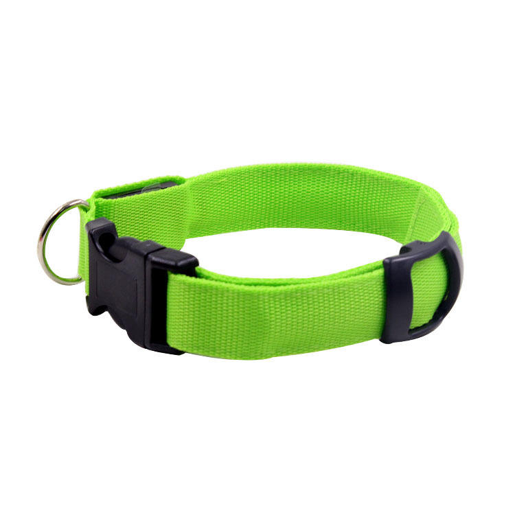 Manufacturer Custom New Design Adjustable Nylon Reflective Light Led Dog Collar