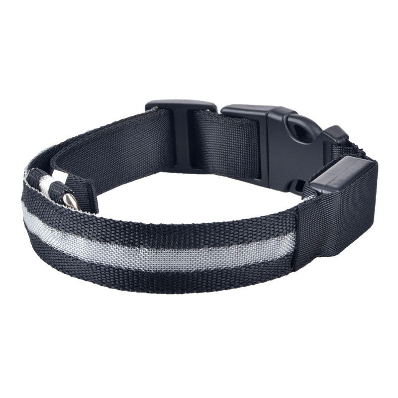 Manufacturer Custom New Design Adjustable Nylon Reflective Light Led Dog Collar