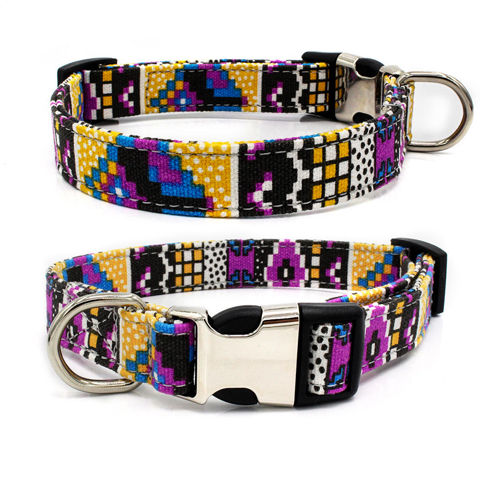 Bohemian Style Multiple Colors Dog Collar Quick Release Adjustable Pet Collar For Dog