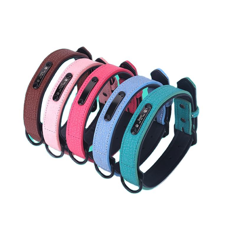 Wholesale Adjustable Pu Dog Collar Custom Logo And Id Pet Collar