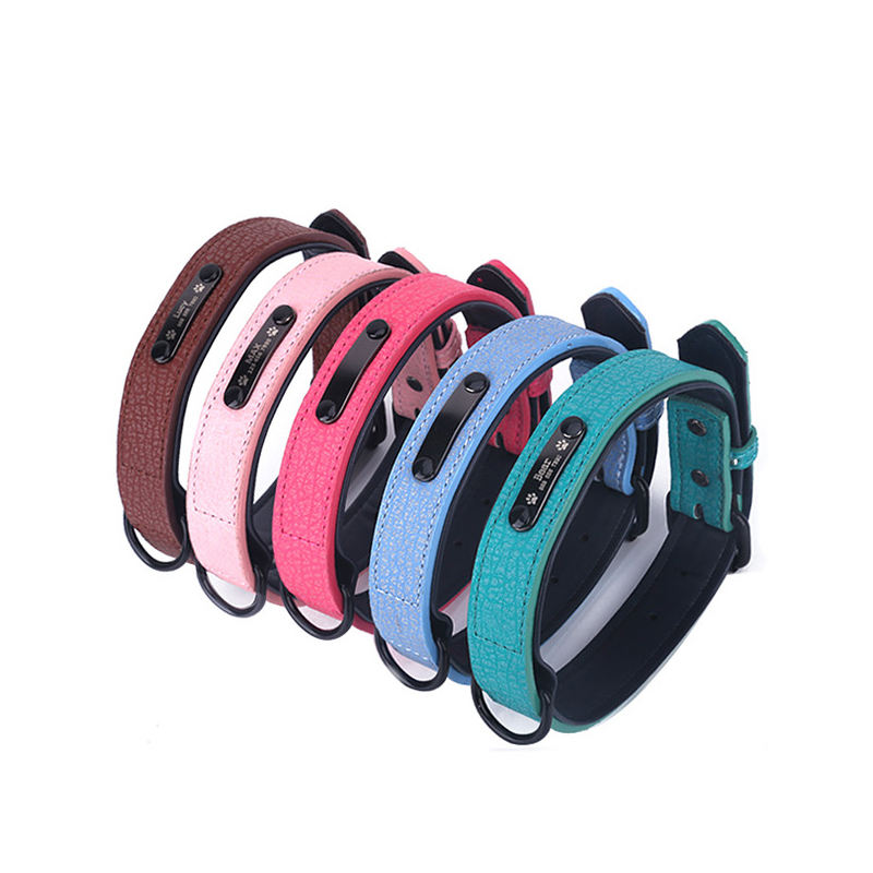 Wholesale Adjustable Pu Dog Collar Custom Logo And Id Pet Collar