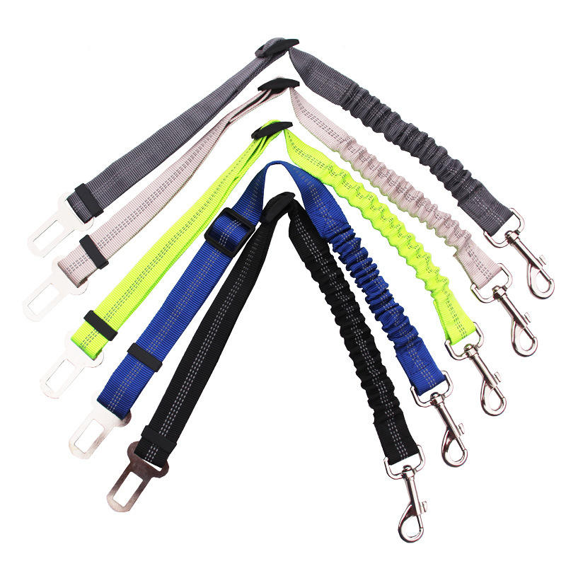 Wholesale Custom Comfortable Dog Seat Belt Reflective Pet Car Seat Belt Dog Bungee Leash