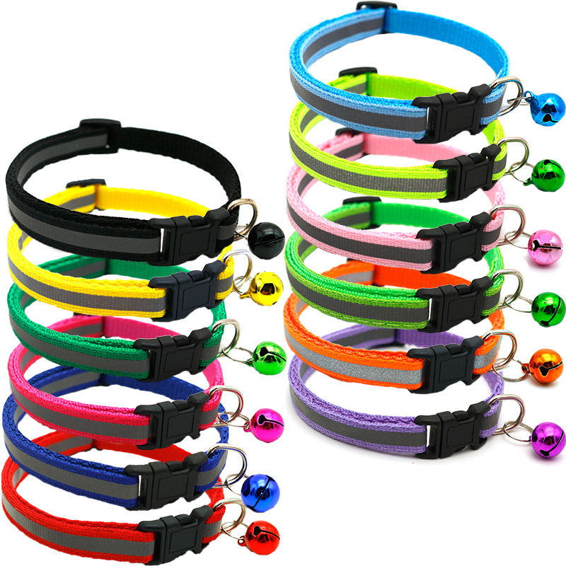 Wholesale Custom Reflective Pet Collar For Small Cats And Dogs With Bell