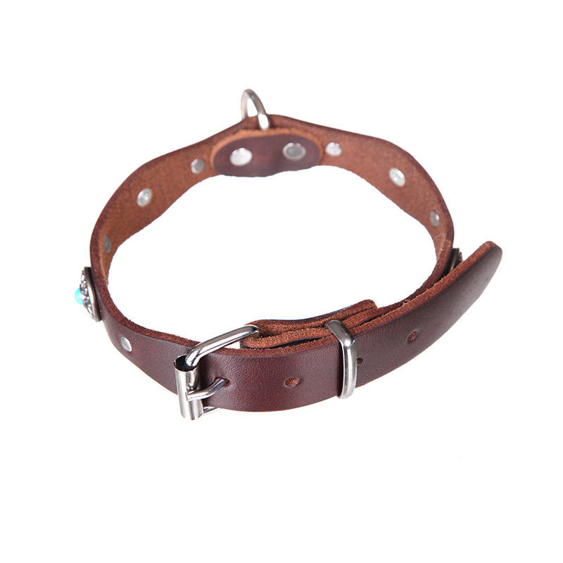 Wholesale Custom New Design Fashion Leather Dog Collar Adjustable Jeweled Pet Collar For Dogs