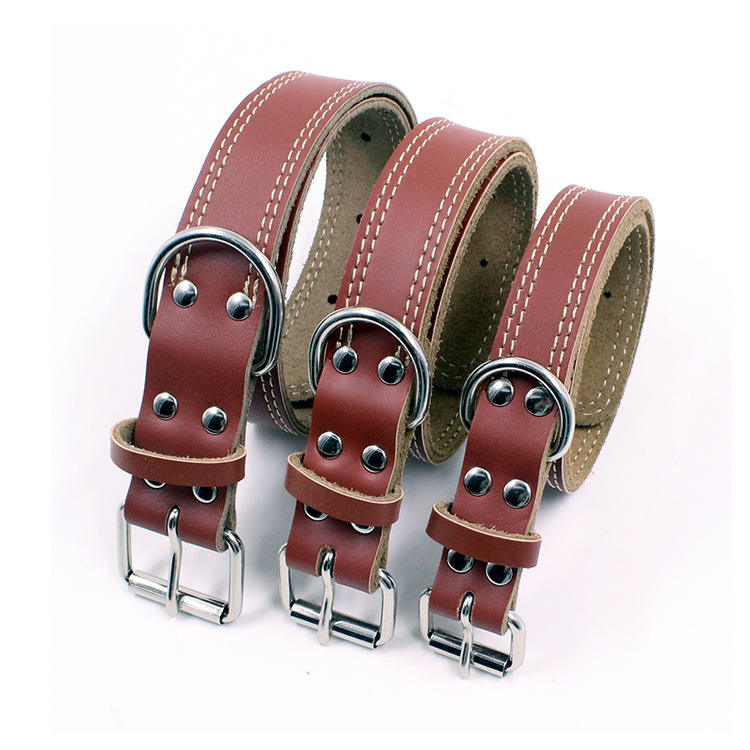 Wholesale Custom Classic Outdoor Leather Dog Collar Pet Dog Collar For All Dogs