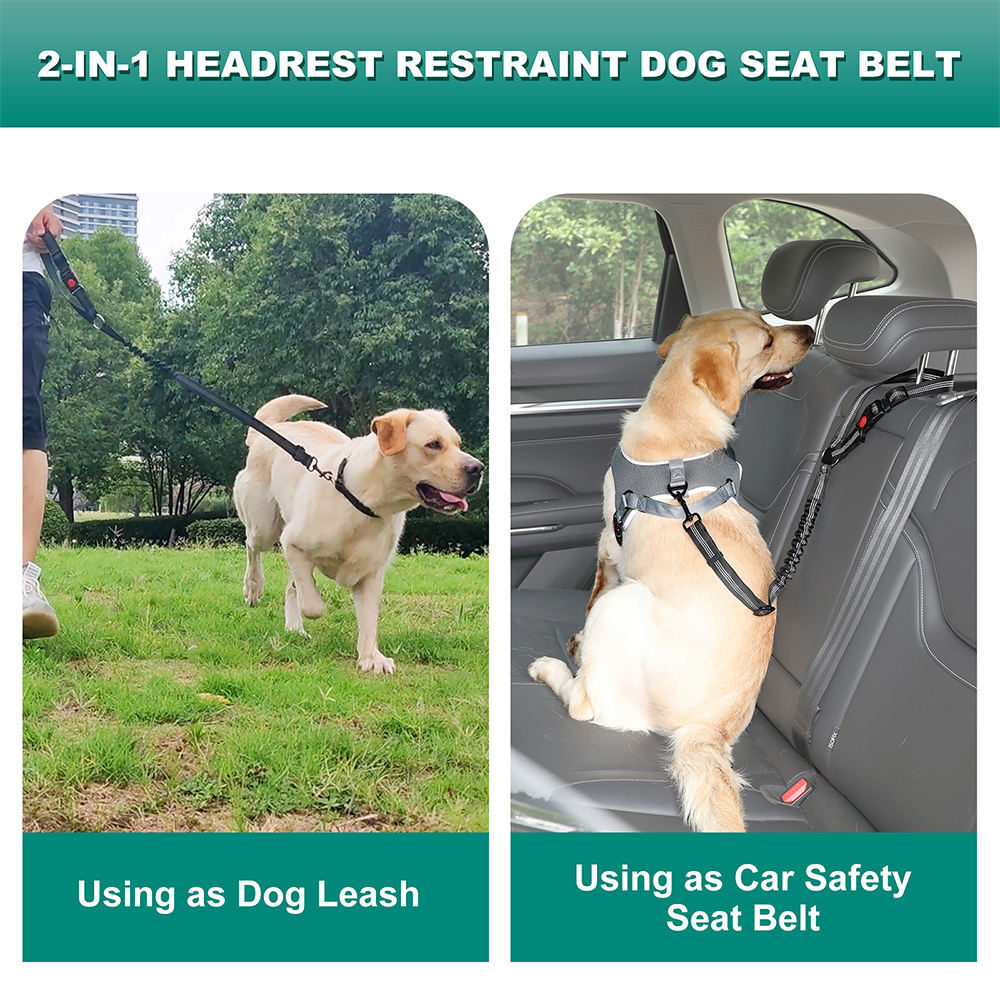 2 In 1 Outdoor Durable Dog Leashes Car Seat Dog Belt