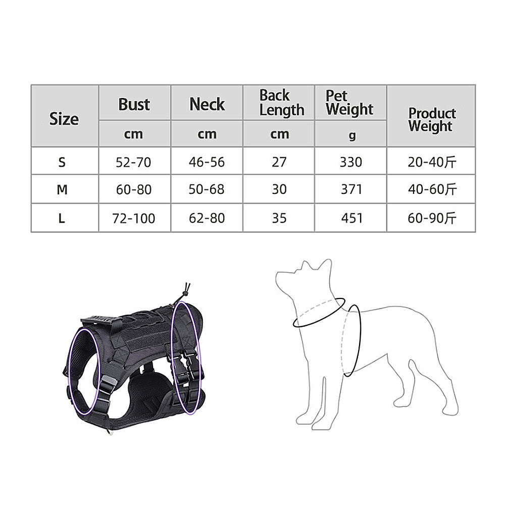 Adjustable Dog Harness Tactical Dog Saddle Bag Backpack Camping Hiking Backpack Harness