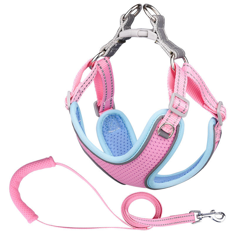 Manufacture Wholesale Reflective Comfotable Breathable Pet Harness And Leashes