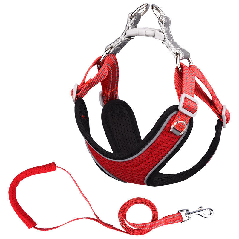 Manufacture Wholesale Reflective Comfotable Breathable Pet Harness And Leashes