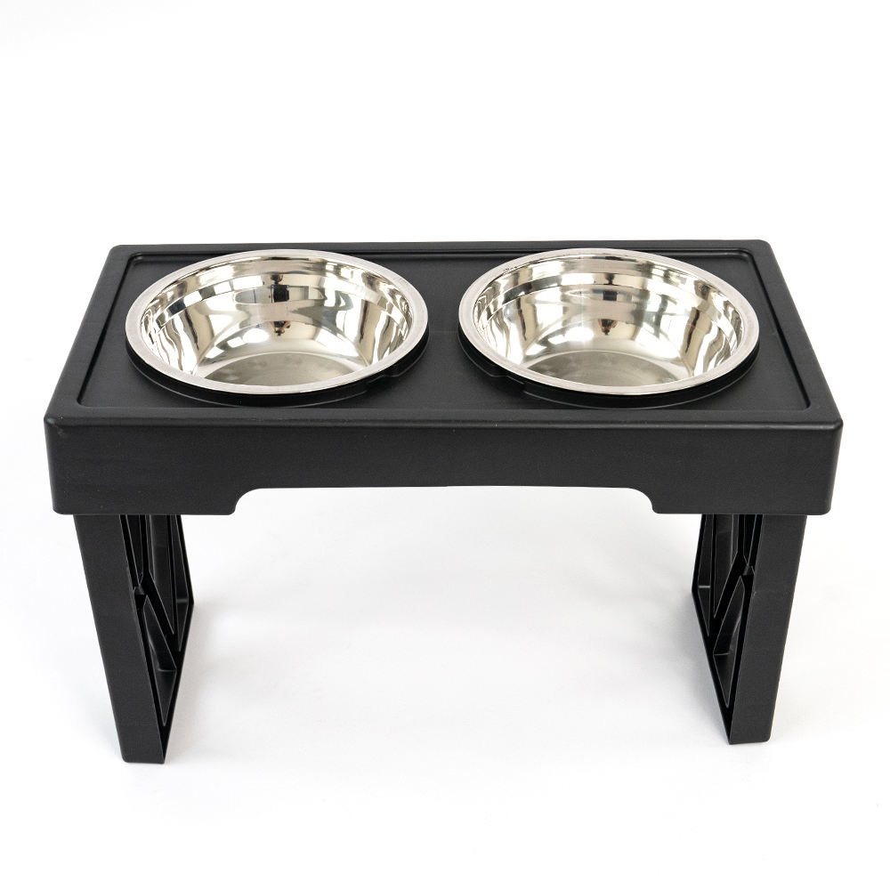 Transformable Shelf Stainless Steel Elevated Pet Bowls For Dogs