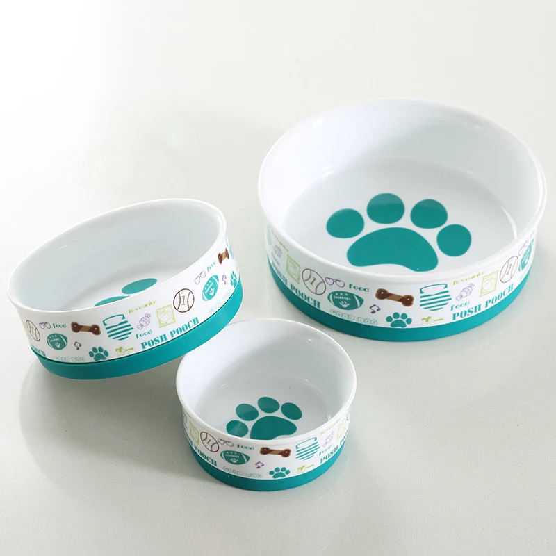 Wholesale Custom Silicone Ring Non-slip Design Fashion Printed Ceramic Dog Bowl