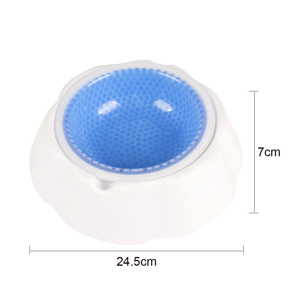 Summer Elevated Hydrogel Inner Iced Pet Feeder Cooling Dog Bowl