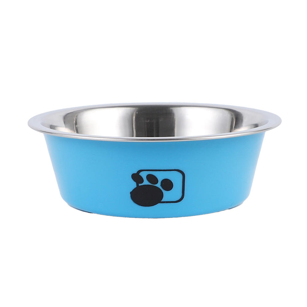 Manufacturer Custom Non-slip Rubber Paws Bottom Stainless Steel Metal Dog Bowl