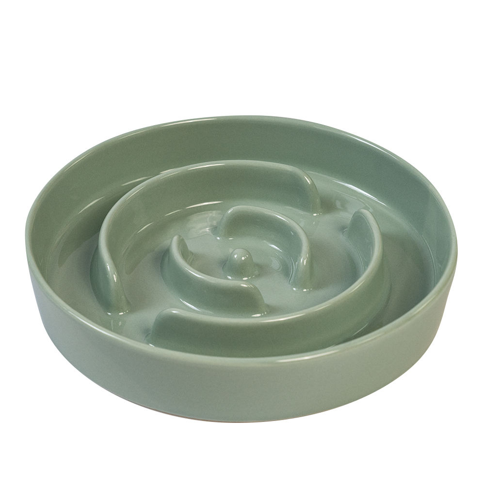 New Design Non Slip Bottom Multicolor Ceramic Pet Slow Bowl For Dog