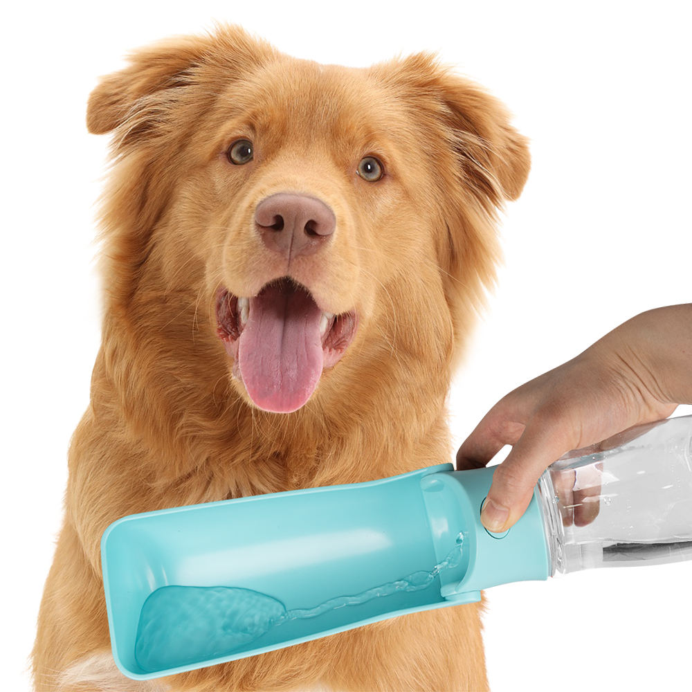 New Design 2 In 1 With Filter And Poop Bag Dispenser Foldable Pet Dog Water Bottle