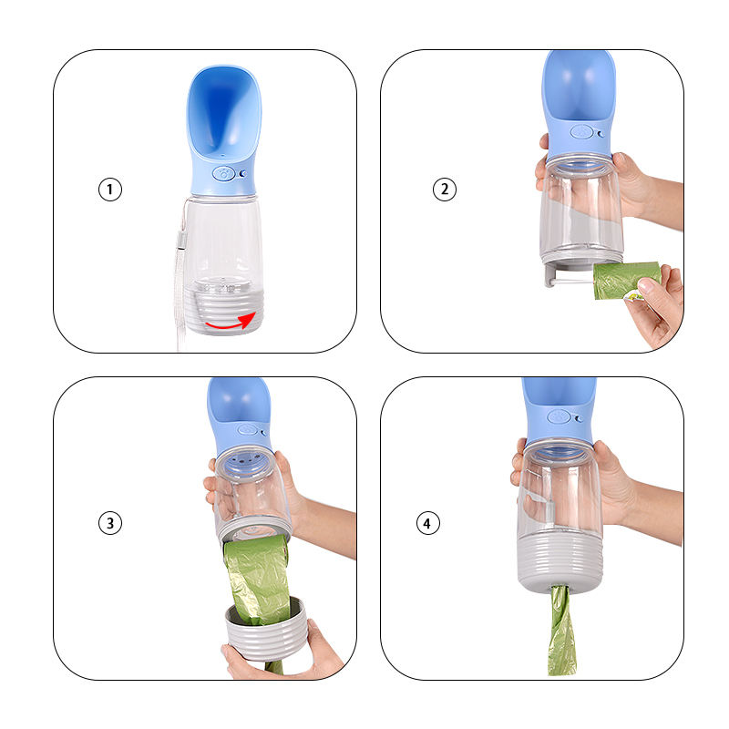 2 In 1 Multifunctional Dog Water Bottle Portable Pet Travel Dog Water Bottle