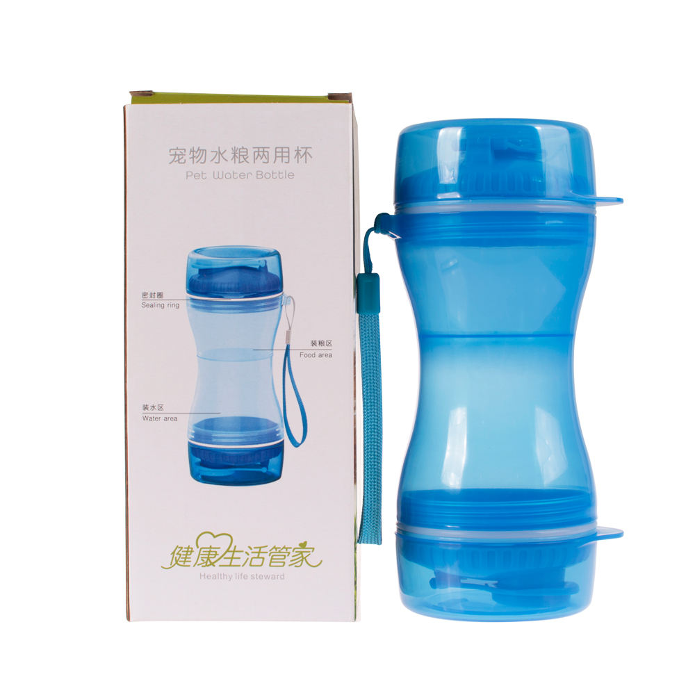 Wholesale Custom Portable Pet Dog Water Bottle Dual-use Dog Food Water Bottler Outdoor Travel Bowl Feeder