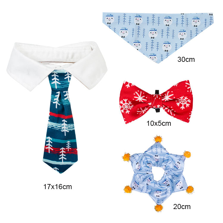 Colorful Bandana Fashion Adjustable Cute Collar With Bow Set For Dog And Cat