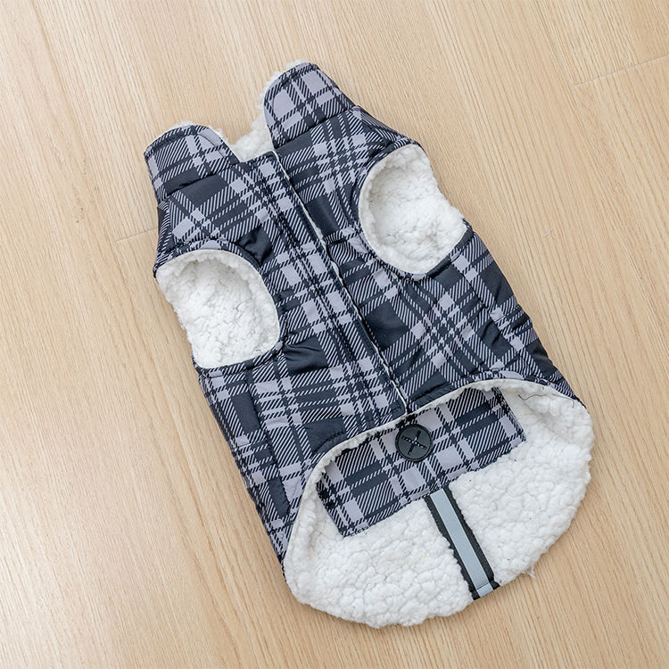 Manufacturer Wholesale Custom Logo Corduroy Plaid Dog Coat Winter