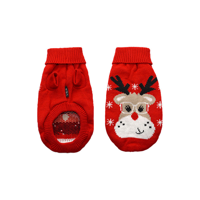 Wholesale Custom Winter Pet Clothes Christmas Holiday Large Hat Fashion Dog Sweater