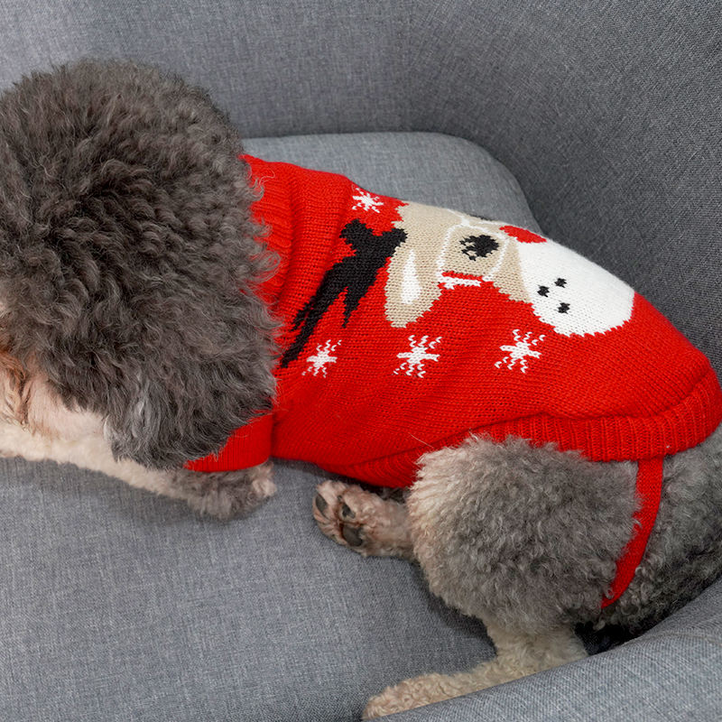 Wholesale Custom Winter Pet Clothes Christmas Holiday Large Hat Fashion Dog Sweater