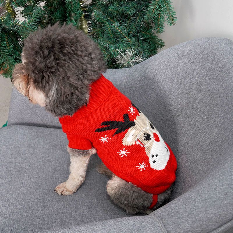 Wholesale Custom Winter Pet Clothes Christmas Holiday Large Hat Fashion Dog Sweater